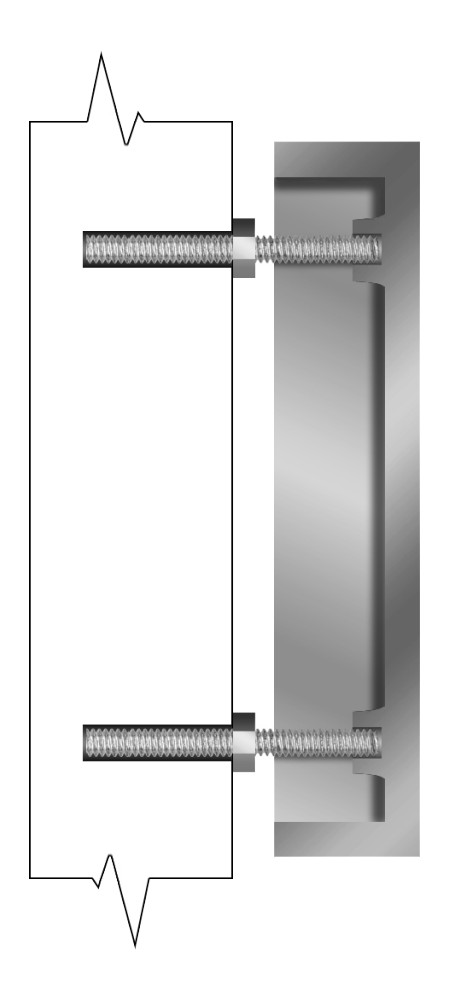 Image of 2a - Projected Nut Mount for Cast Metal Letters