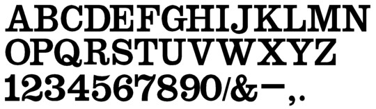 Image of our complete alphabet in Clarendon Medium font for cast metal dimensional Letters