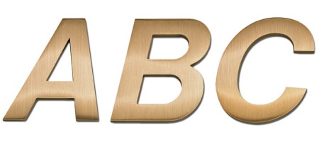 Image of Gemini cast metal letter in HELVETICA ITALIC font style.