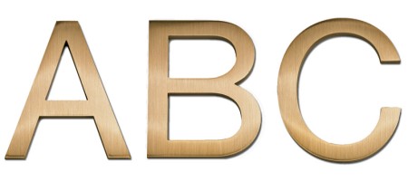 Image of Gemini cast metal letter in HELVETICA LIGHT font style.