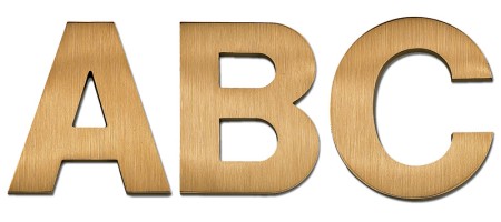 Image of Gemini cast metal letter in HELVETICA font style.