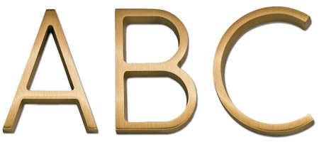 Image of Gemini cast metal letter in RIBBON DEEP font style.
