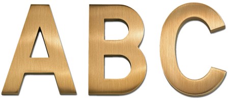 Image of Gemini cast metal letter in STANDARD BLOCK font style.