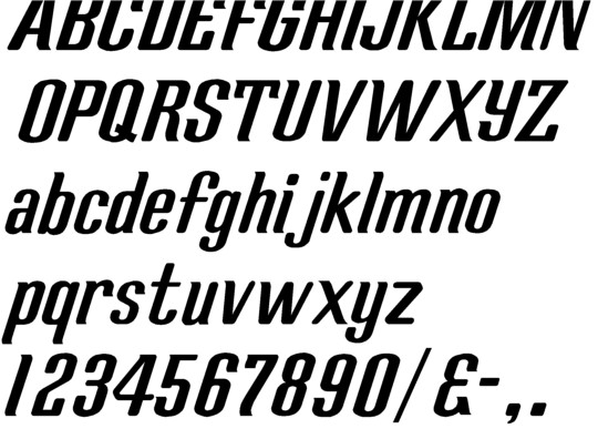 Image of our Casual Italic Script font Formed Plastic Letter