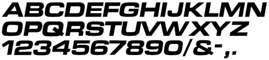 Image of our Eurostyle Bold Extended Italic font Formed Plastic Letter