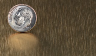 Image of Brushed-Med-Bronze GemLeaf gilding for laminated acrylic letters.