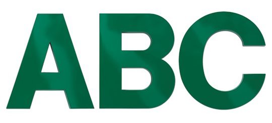 Image of Gemini injection molded minnesota letter in Helvetica font style.