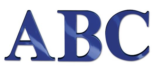 Image of Gemini injection molded minnesota letter in Times Bold font style.