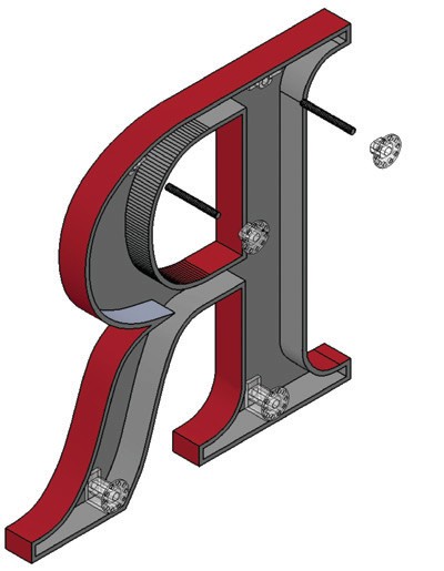 Image of 2c-combination mounting for Minnesota Letters