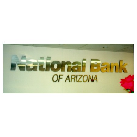 examples of 3 dimensional interior lettering using metal laminated gatorfoam letters. Our metal Letters, Logos & Graphics gives your wall letters the elegance of polished or brushed anodized aluminum faces in a cost effective manner. Standard thickness ranges from ½" to 2" with greater depth available on special order. Edges can be painted to blend with face or in any standard or custom colors.