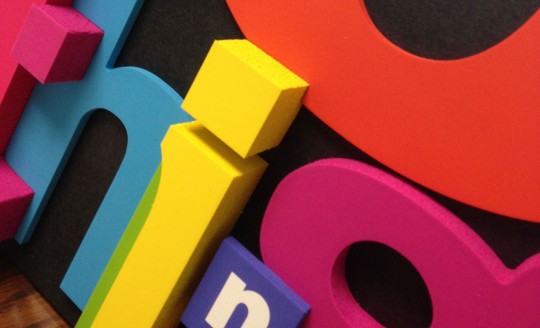 Example of painted gatorfoam wall lettering and foam sign letters